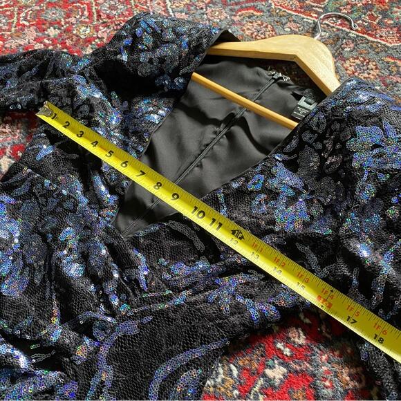 H:ours Teagan Sequin Mini Dress in Dusk Blue - Picture 8 of 11